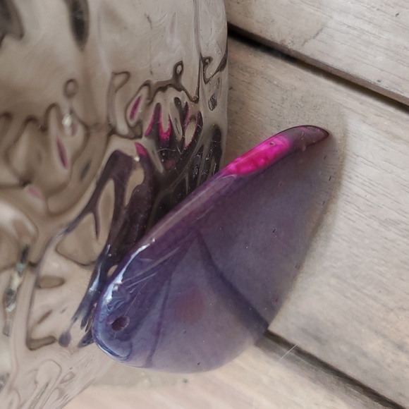 New Purple Fire Dragon Veins Agate Triangle Pendant. - Picture 5 of 15